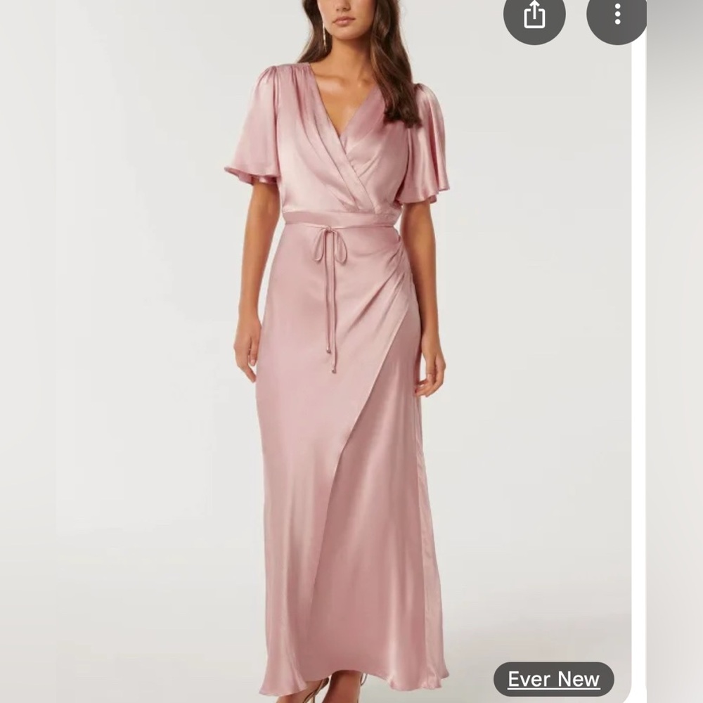 Ever new pink satin maxi Dress